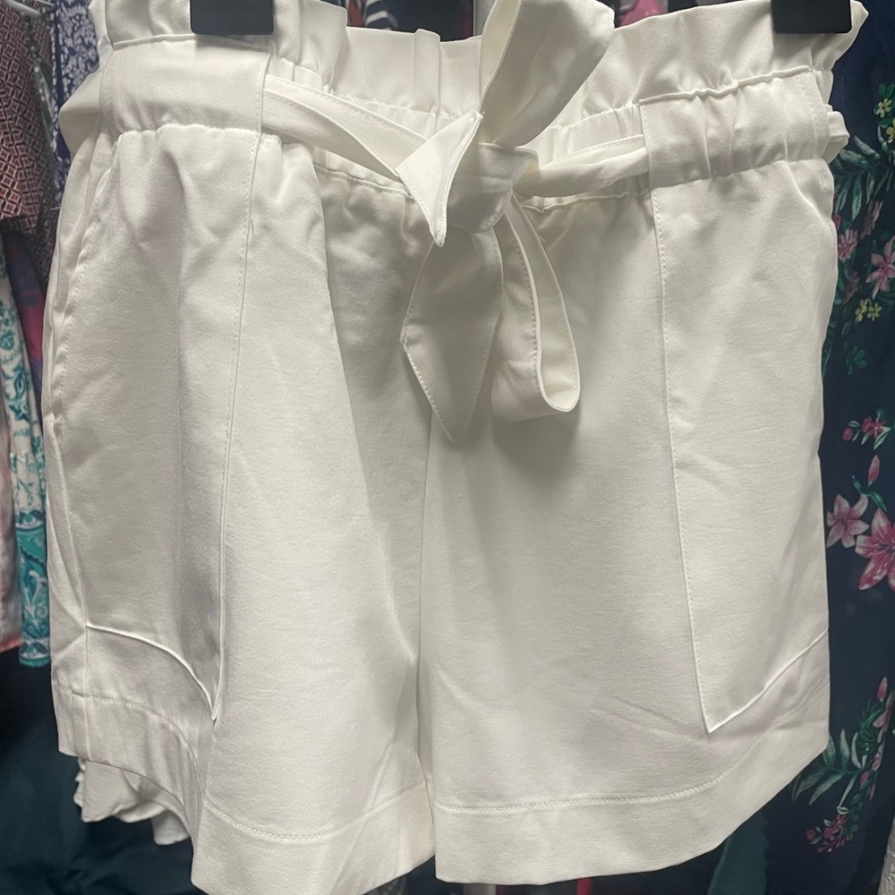 Princess Polly High Waist White Shorts